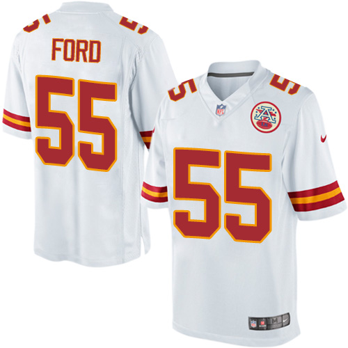 Men's Limited Dee Ford Nike Jersey White Road - #55 NFL Kansas City Chiefs